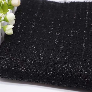 Vải dạ tweed đen kim tuyến