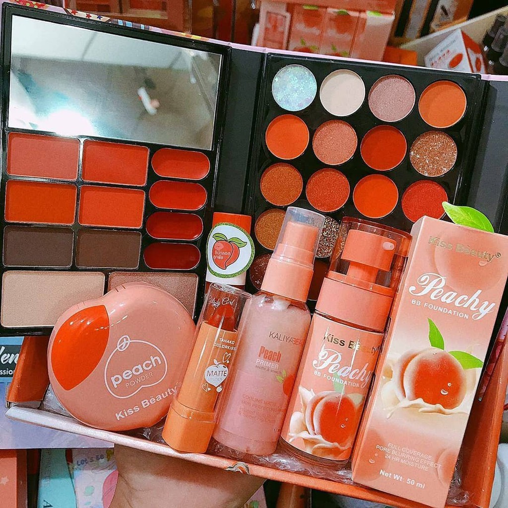 Sét mỹ phẩm trang điểm 6 món tone cam Peachy