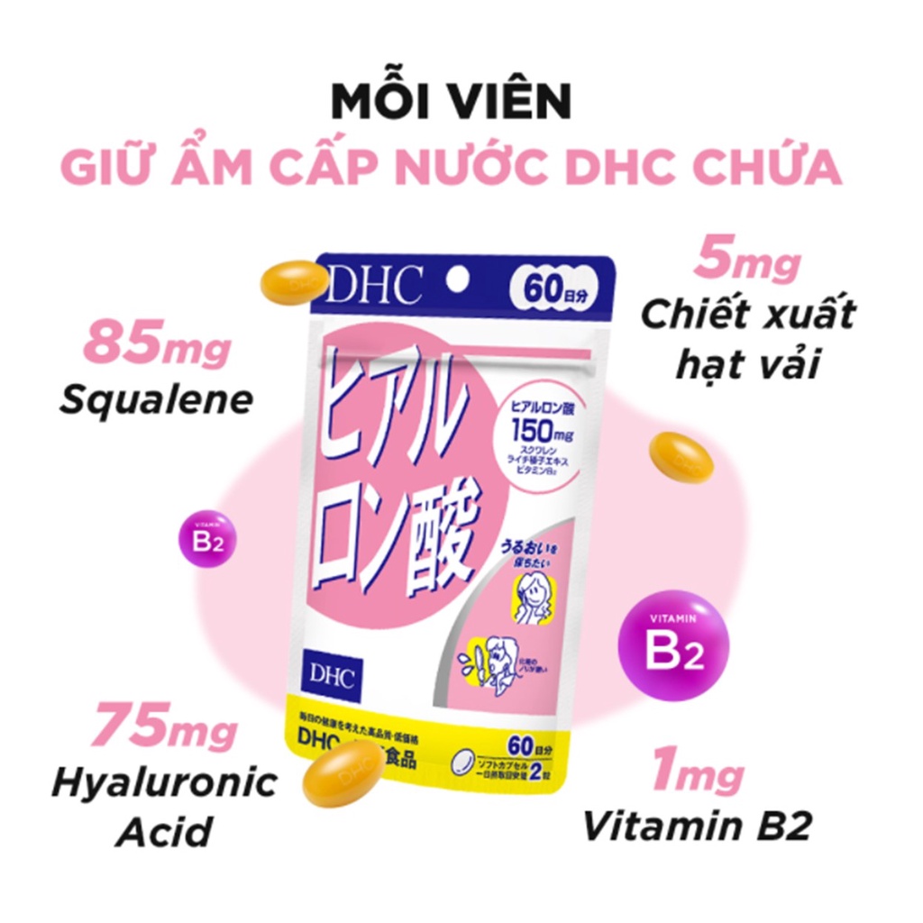 Viên Uống DHC Giữ Ẩm Cấp Nước DHC Hyaluronic Acid 30 Ngày (60v/gói)