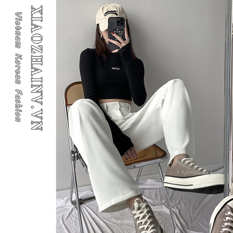 Xiaozhainv Quần ống rộng phong cách mùa hè năng động cho nữ