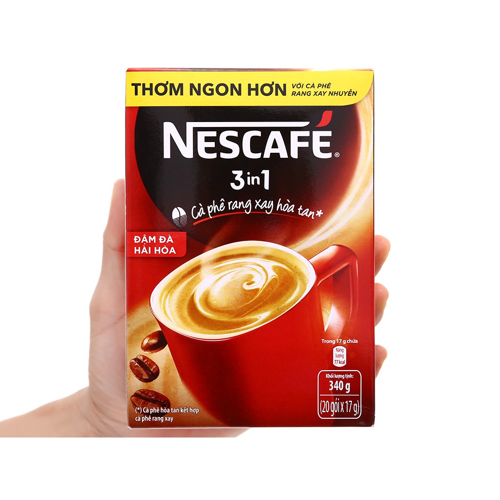 Cà phê sữa NesCafé 3 in 1 đậm đà hài hòa hộp 340gr