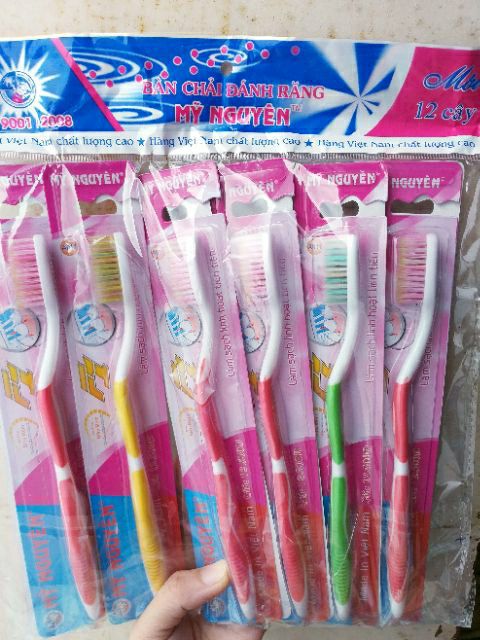 Lố 12 bàn chải đánh răng Mỹ Nguyên người lớn