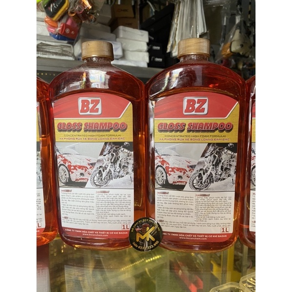 xà phòng nước rửa xe bz đậm đặc siêu sạch siêu bóng xe chai 1L xài tiết kiệm - Minh Kiệt Racing