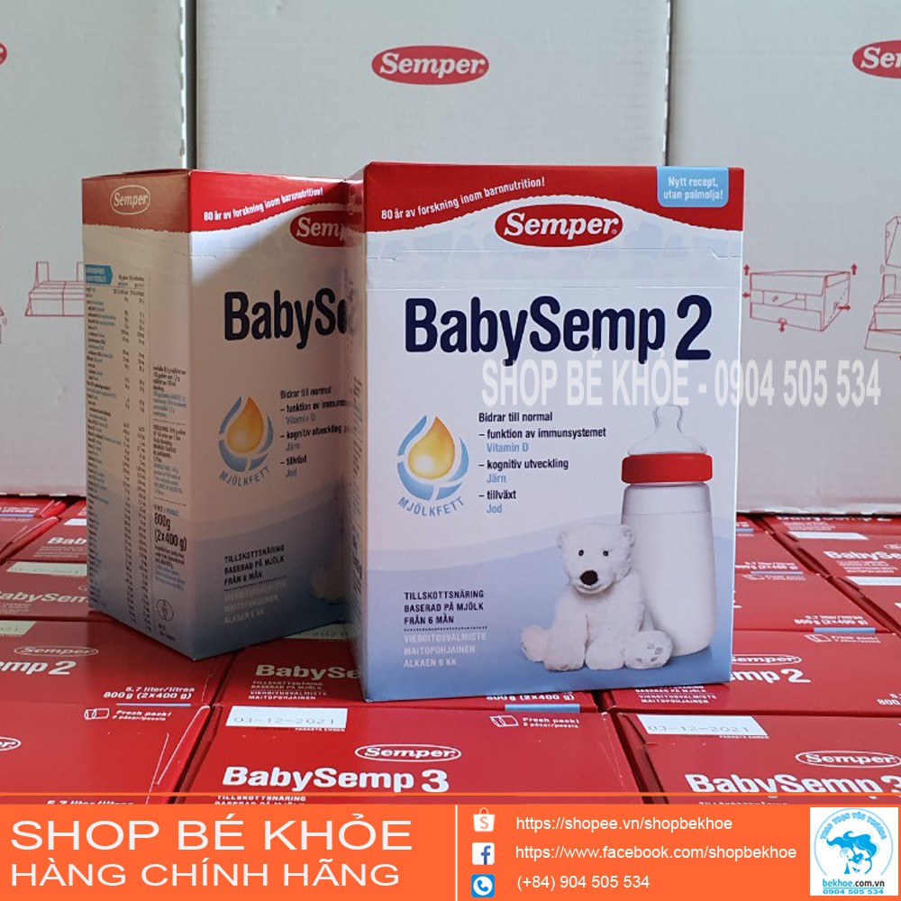 [Mã SKAMPUSH8 giảm 10% đơn 200K] Sữa bột Semper Thụy Điển 800g từ số 1-4