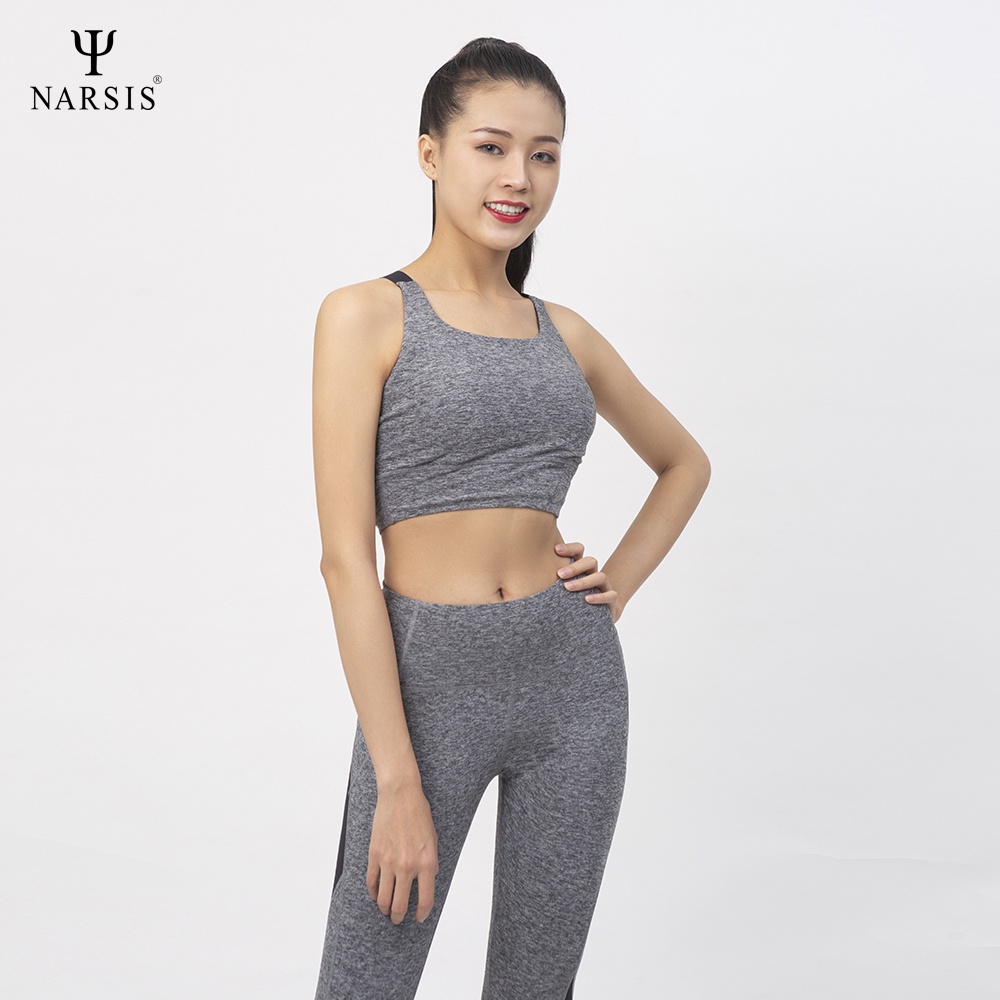 Bộ đồ tập nữ NARSIS H0009 màu ghi nhạt