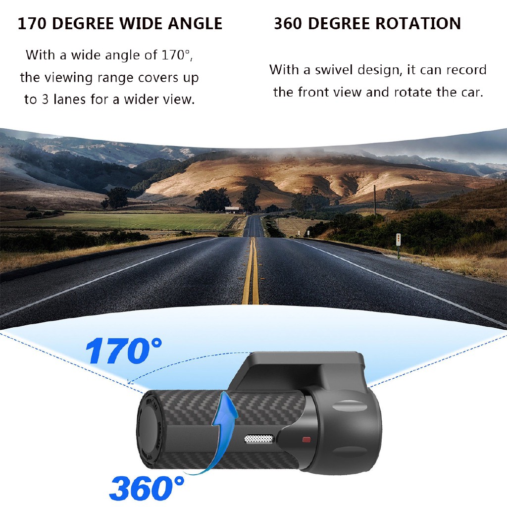 Camera hành trình 1080P HD 170° gắn xe hơi chuyên dụng