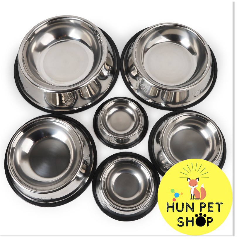 [XẢ HÀNG] Bát Đựng Thức Ăn Inox Không  Màu Cho Chó Mèo - HUNPET SHOP