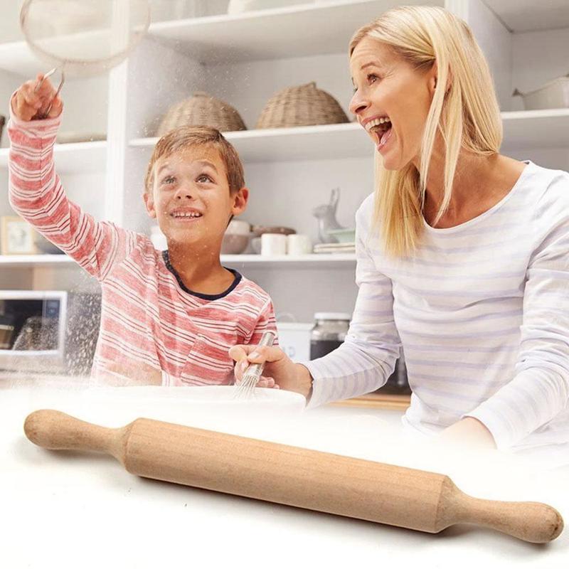 Non-stick Wooden Rolling Pin/ Baking Cookies Chapati  Pizza Dough Roller/ Kitchen Baking Utensil