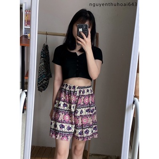 Quần đùi lanh thổ cẩm
