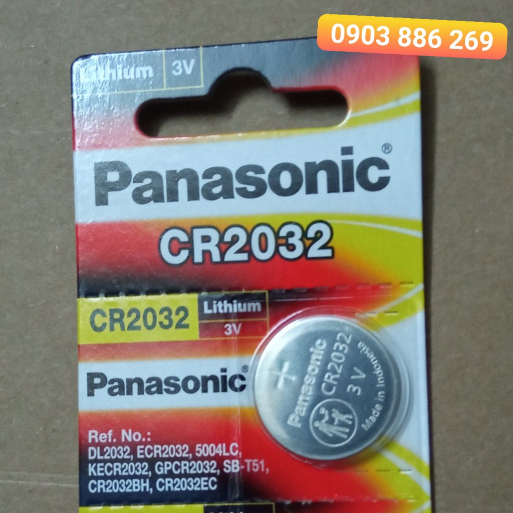 1 Viên Pin Panasonic chìa khoá ô tô CR2032 Pin 3V Lithium Made in Indonesia