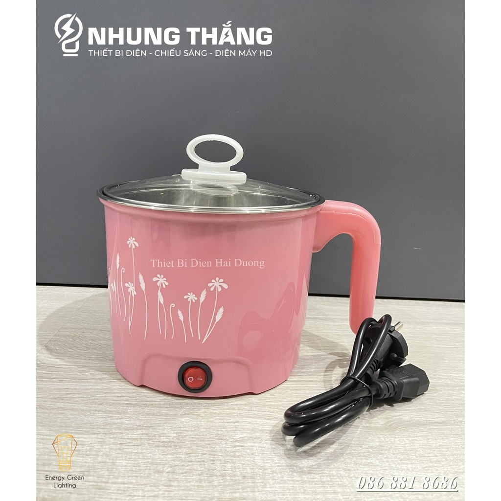 Nồi nấu mì siêu tốc, nồi lẩu điện mini 1-2 người ăn 1,8L size 18cm Lòng nồi inox an toàn LD-182 - Bảo hành đổi mới 1 năm