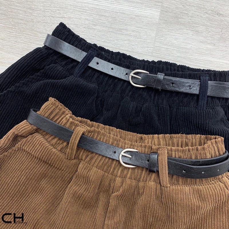 BÁN SỈ QUẦN SOOC NHUNG KÈM ĐAI XẺ GẤU NỮ 2 MÀU