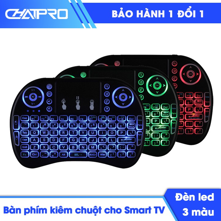 Bàn phím kiêm chuột không dây mini cho tivi box, smart tv UKB-500RF có đèn led