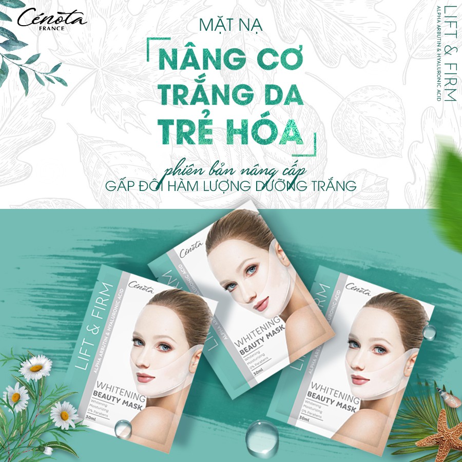 Miếng mặt nạ nâng cơ dưỡng trắng, mặt nạ nâng cơ Cénota chống lão hóa cung cấp độ ẩm cho da mềm mịn | BigBuy360 - bigbuy360.vn