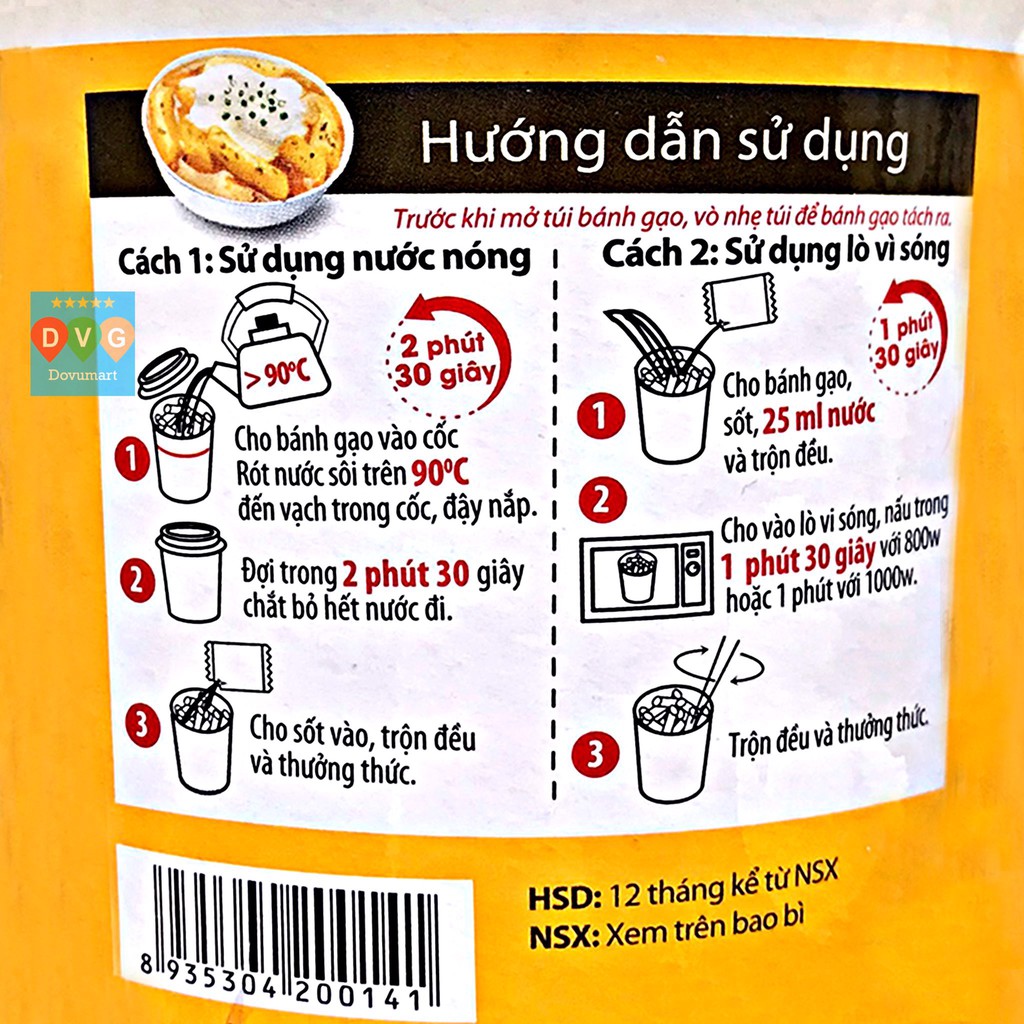 Bánh gạo Tokpokki Hàn Quốc O'Food ăn liền kèm sốt tiện lợi hộp 105gram