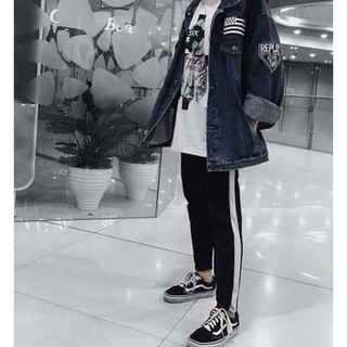 Quần jogger 1 sọc suông nam/nữ có bigsize