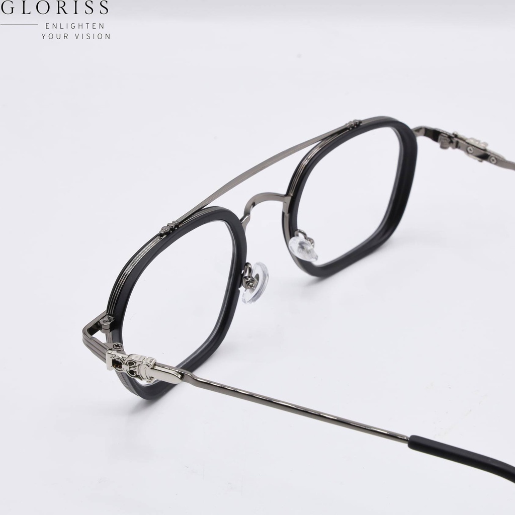 Mắt kính râm nam nữ thời trang GLORISS - CHROME OVAL chống nắng, chống tia UV