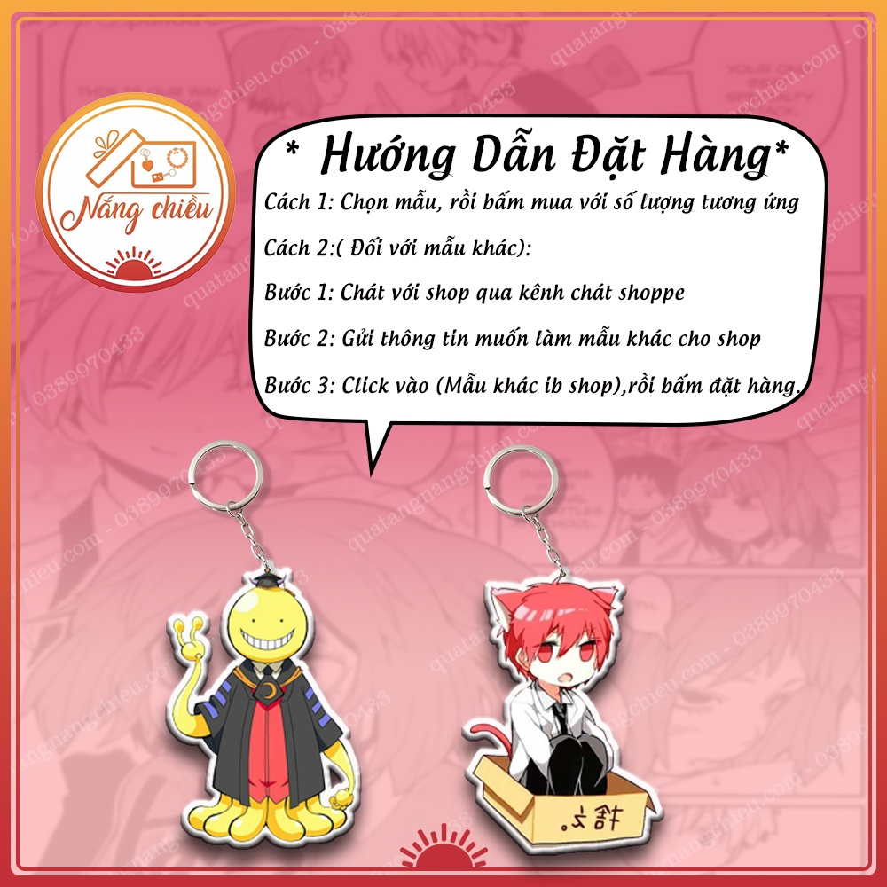 Móc Khóa Dày In Sắc Nét 2 Mặt Chibi Anime Assassination Classroom ☘️Quà Tặng Nắng Chiều☘️
