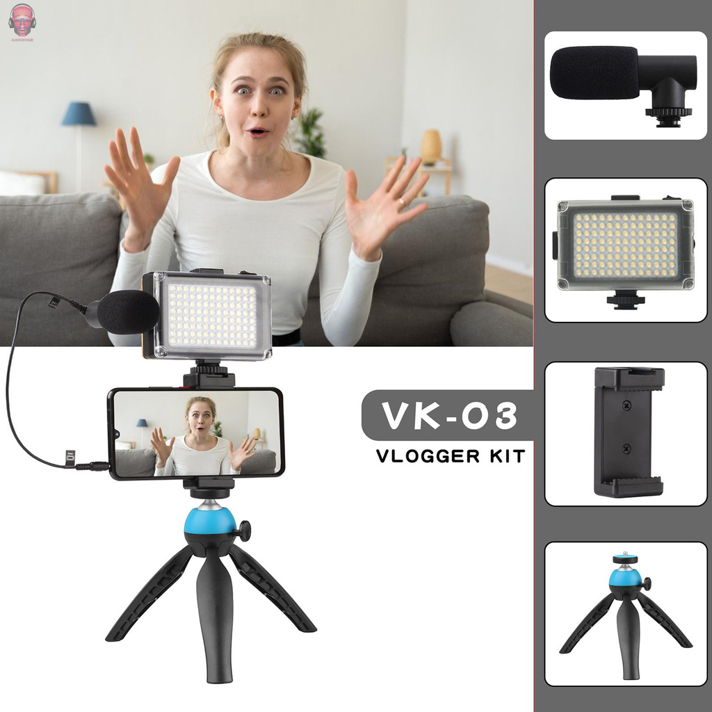 Bộ Dụng Cụ Hỗ Trợ Quay Video Điện Thoại 5500k / 3200k + Giá Đỡ Tiện Dụng