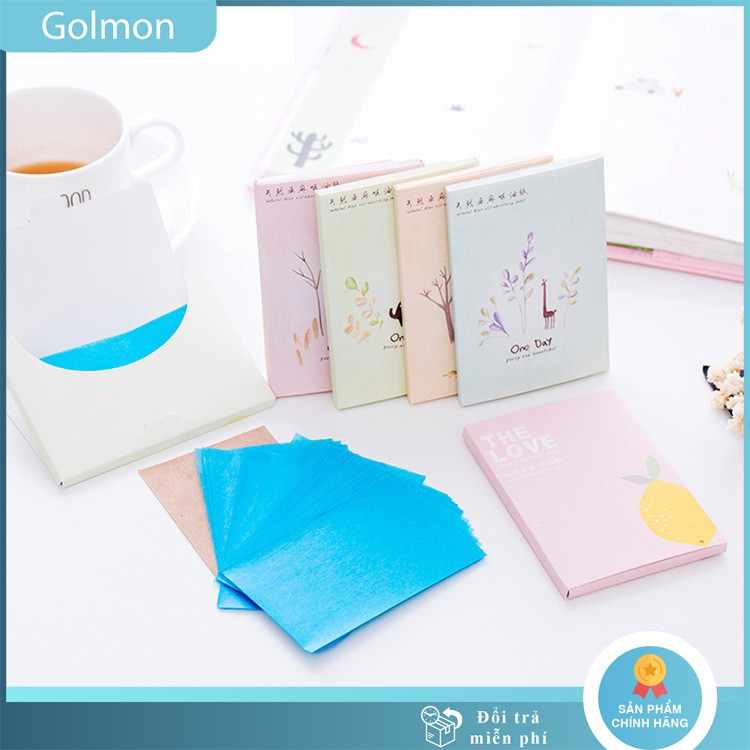 Giấy thấm dầu gói 50 tờ làm sạch da kiểm soát dầu GOLMON