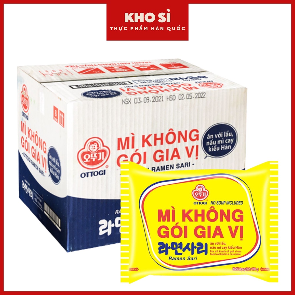 1 Thùng 48 gói mì Không Gia Vị Ottogi 110g - Chuyên nấu mì cay