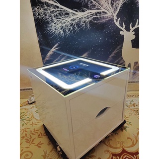 Táp thông minh - smartbox - táp phòng ngủ - táp decor - táp đầu giường - led đèn ngủ - sạc không dây - mặt kính mạ vàng
