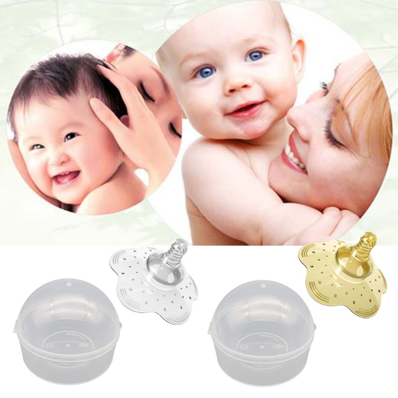 Núm ti silicone bảo vệ đầu ngực cho mẹ bỉm sữa kèm hộp đựng