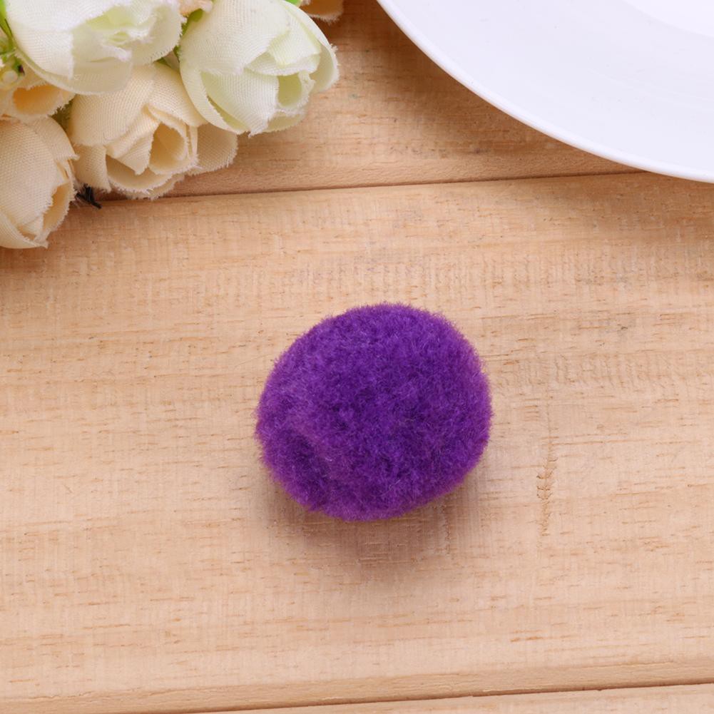 Set cục bông lông xù pom pom may kết vòng hoa thủ công trang trí nội thất