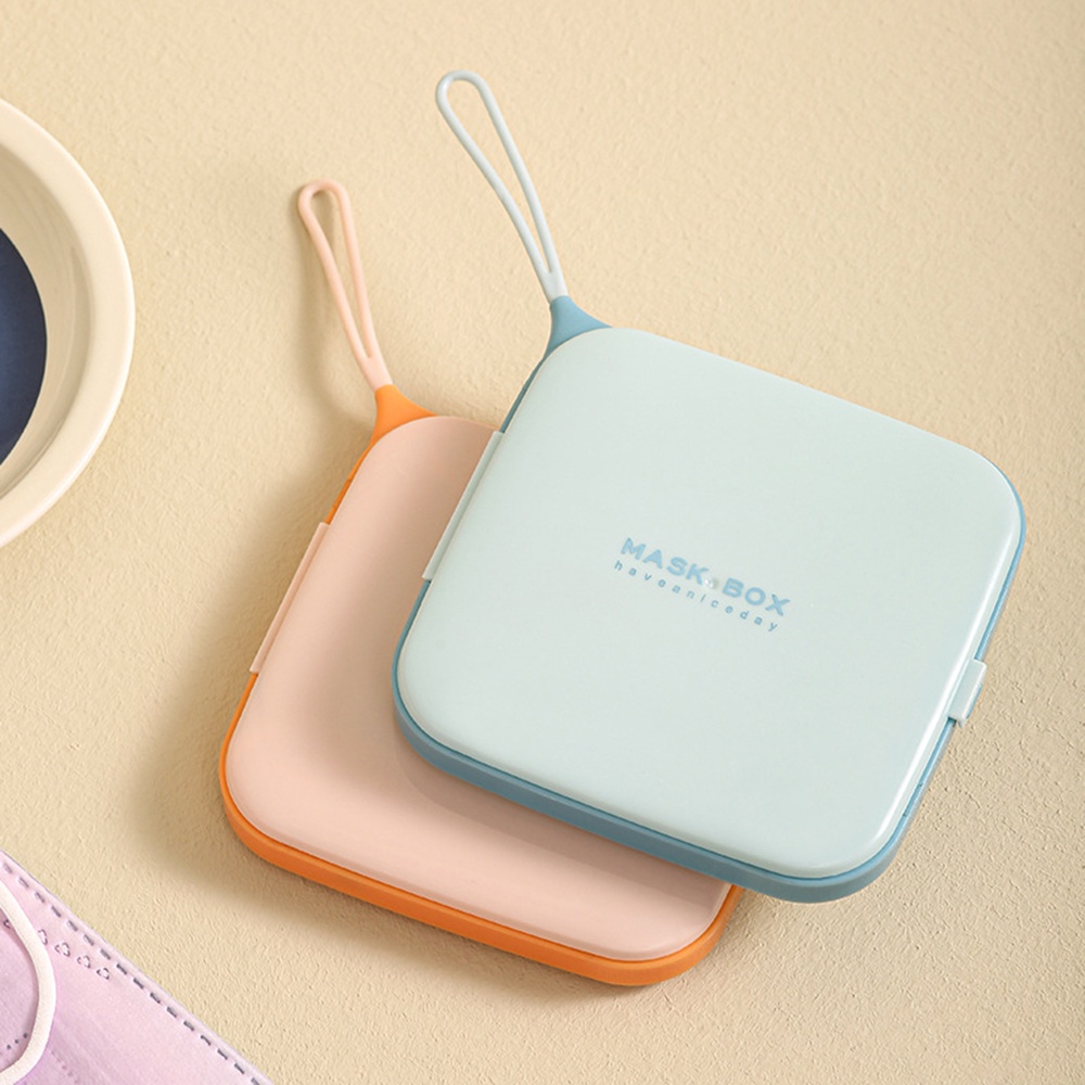 Hộp Nhựa Đựng Khẩu Trang Nắp Lật Chống Bụi Bẩn Hình Vuông Nhỏ Gọn Tiện Lợi