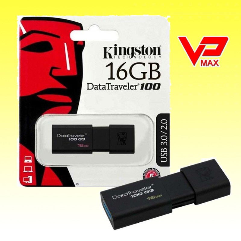 [Mã ELFLASH5 giảm 20K đơn 50K] (Chính hãng) USB Kingston DT100 G3 16GB 3.0