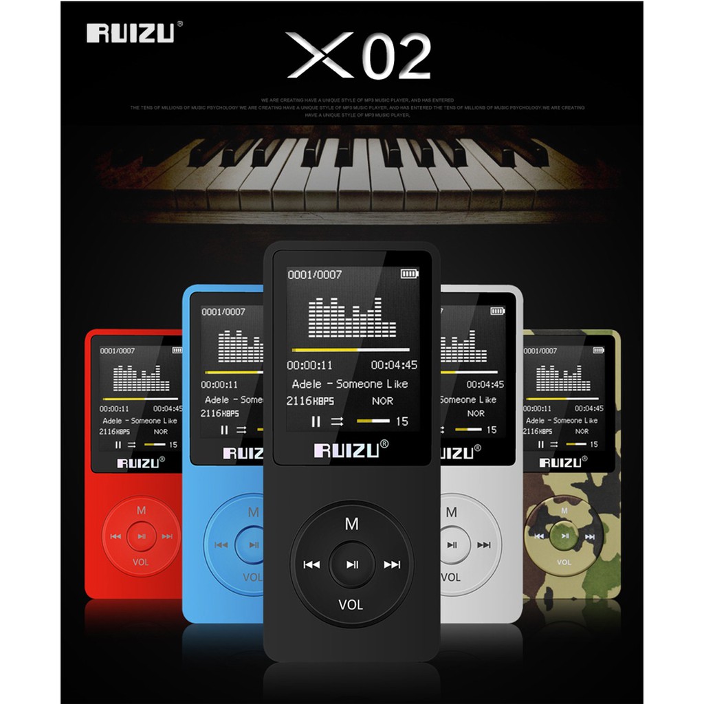 Máy Nghe Nhạc Lossless RUIZU X02 Kèm Tai Nghe HiFi