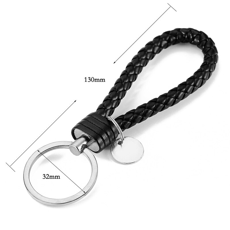 Móc khóa dây da bện thủ công chuyên dụng thời trang cho nam nữ