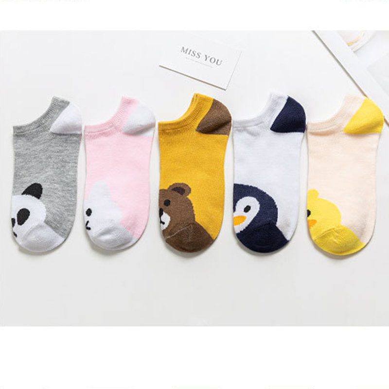 Vớ cotton ngắn thoáng khí họa tiết động vật Harajuku dễ thương dành cho nữ