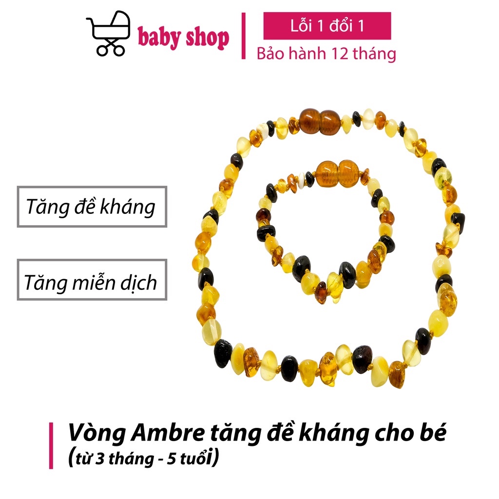 Vòng hổ phách Úc amber cho bé chuẩn chính hãng - Hỗ trợ kiểm định vòng