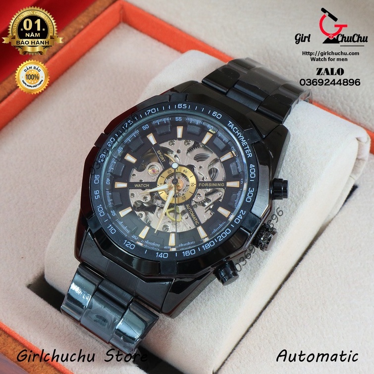 Đồng hồ nam Winner cơ tự động thiết kế lộ máy, kiểu dáng thể thao mạnh mẽ, thiết kế sang trọng