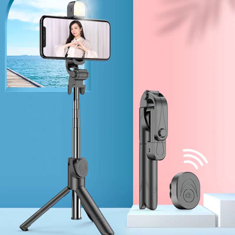 Gậy chụp ảnh 3 chân có đèn led trợ sáng XT-13 Gậy tự sướng selfie chụp hình bluetooth điều khiển từ xa xoay nhiều góc độ