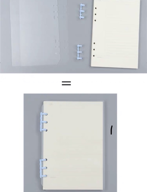 Binder và bìa cứng làm sổ planner còng