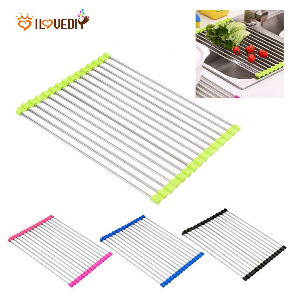 Giá đựng chén dĩa hỗ trợ ráo nước chất liệu thép không gỉ