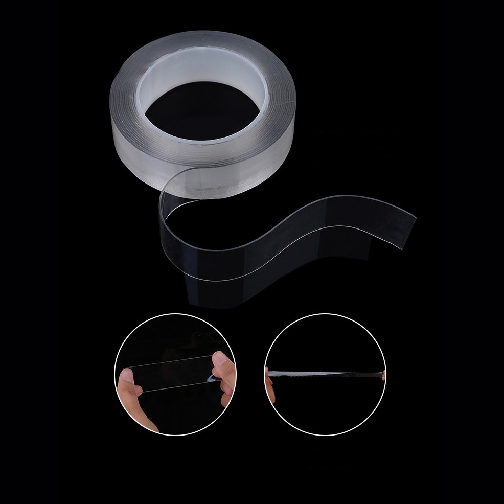 Băng dính 2 mặt silicon trong suốt dài 3m