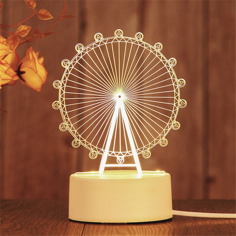 Đèn ngủ Led 3d trang trí decor phòng ngủ, thích hợp làm quà tặng sinh nhật tình yêu