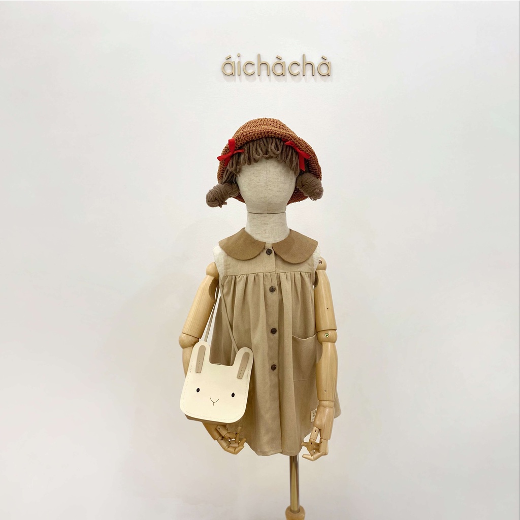 áichàchà - Váy sát nách Bunny Dress chất liệu linen bột mát mẻ mùa hè cho bé gái 1-5 tuổi