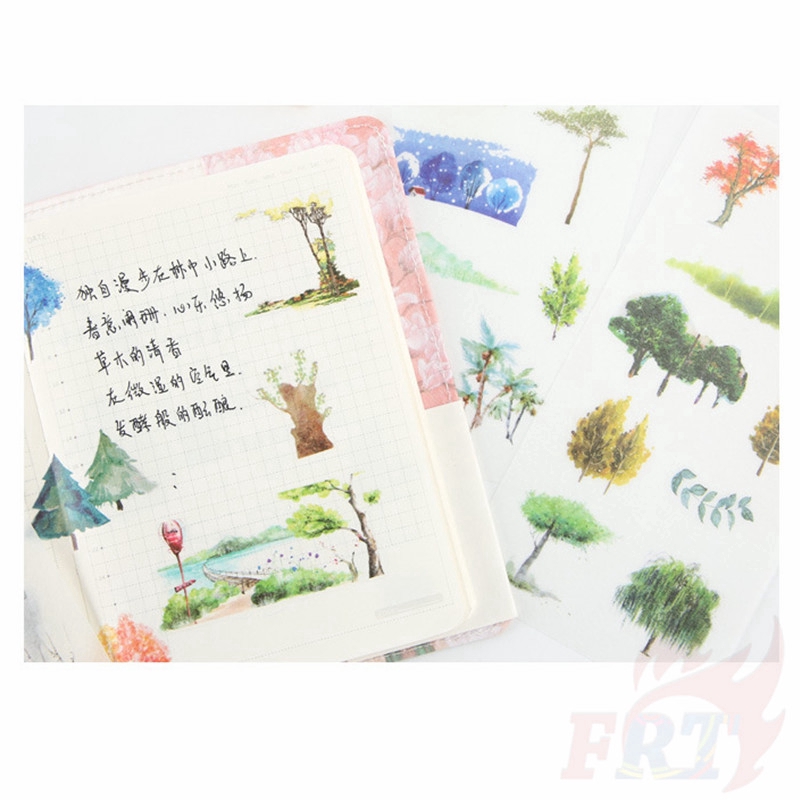 &gt; Ready Stock &lt; ❉ Spring Time Giấy và decal dán tường ❉6Sheet/Set DIY Diary Scrapbooking Decals Stickers