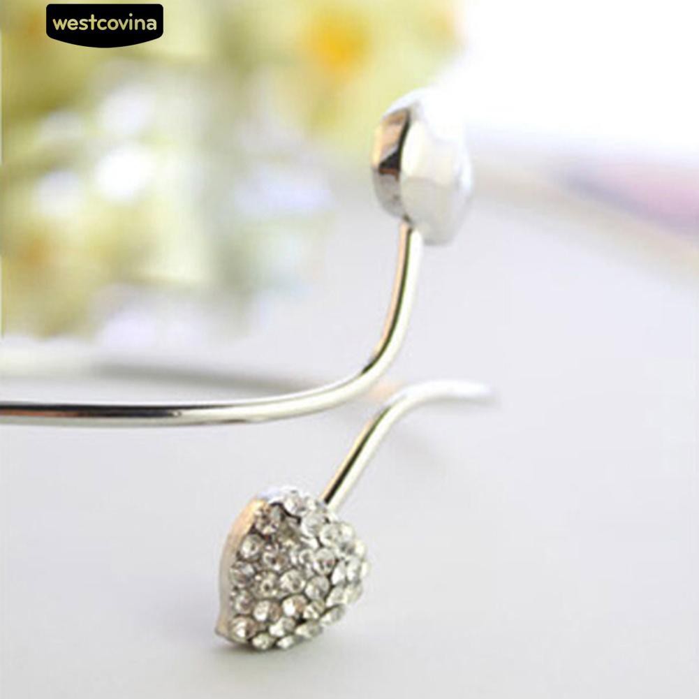 Vòng tay thời trang mạ bạc đính đá hình trái tim sang trọng