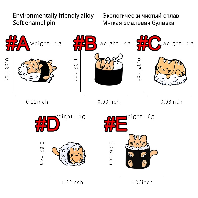 Ghim cài áo QIHE JEWELRY hình mèo hoạt hình đáng yêu thời trang