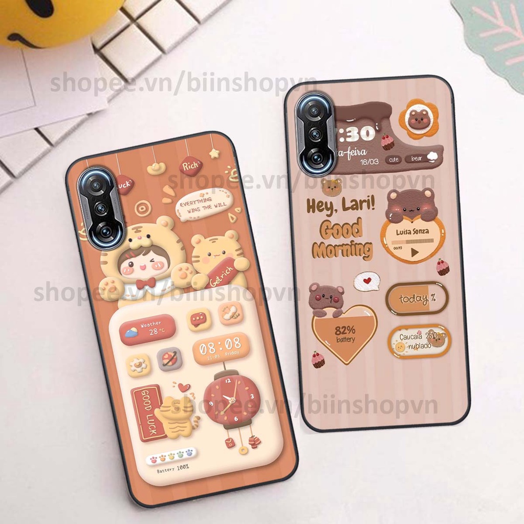 Ốp Xiaomi Redmi K40 / Redmi K40 Pro in 3D icon gấu nổi siêu xinh, siêu đáng yêu, cá tính phong cách