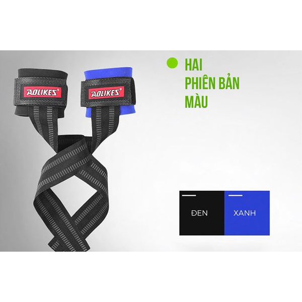 Dây kéo Lưng Lifting Straps hỗ trợ tập thể hình, Dây kéo lưng tập Gym AOLIKES (1 Đôi) DKL-22