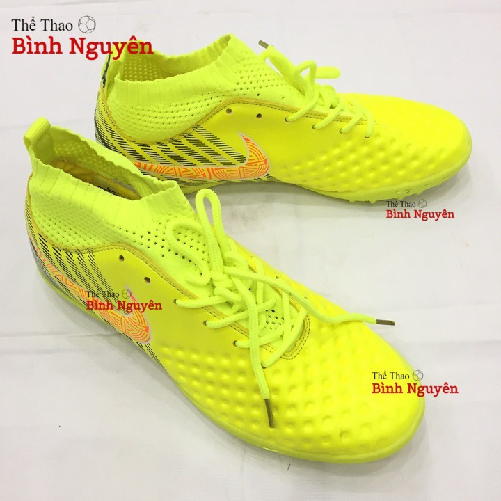Giày đá bóng Cổ thun Khâu đế Đinh thấp size 38-43 Vàng chanh (2029)