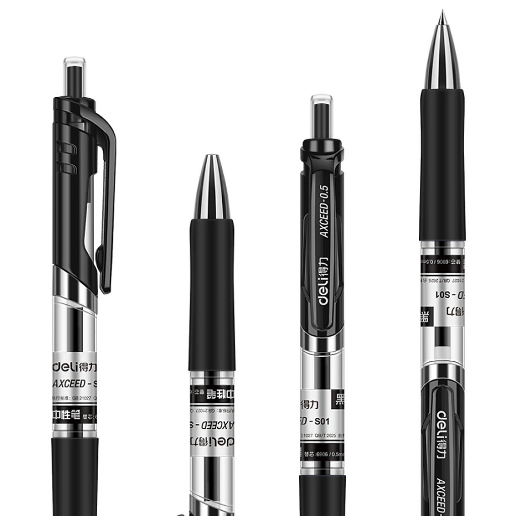 Bút bi gel Deli S01 Ngòi 0.5mm đầu bấm