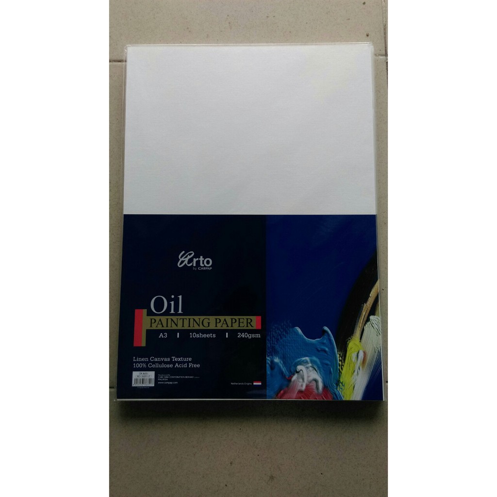[ TÂM TÂM ]-Xấp 10 tờ giấy vẽ màu dầu Oil Painting paper CHEE WAH MALAYSIA khổ A3 ĐL 240gsm-