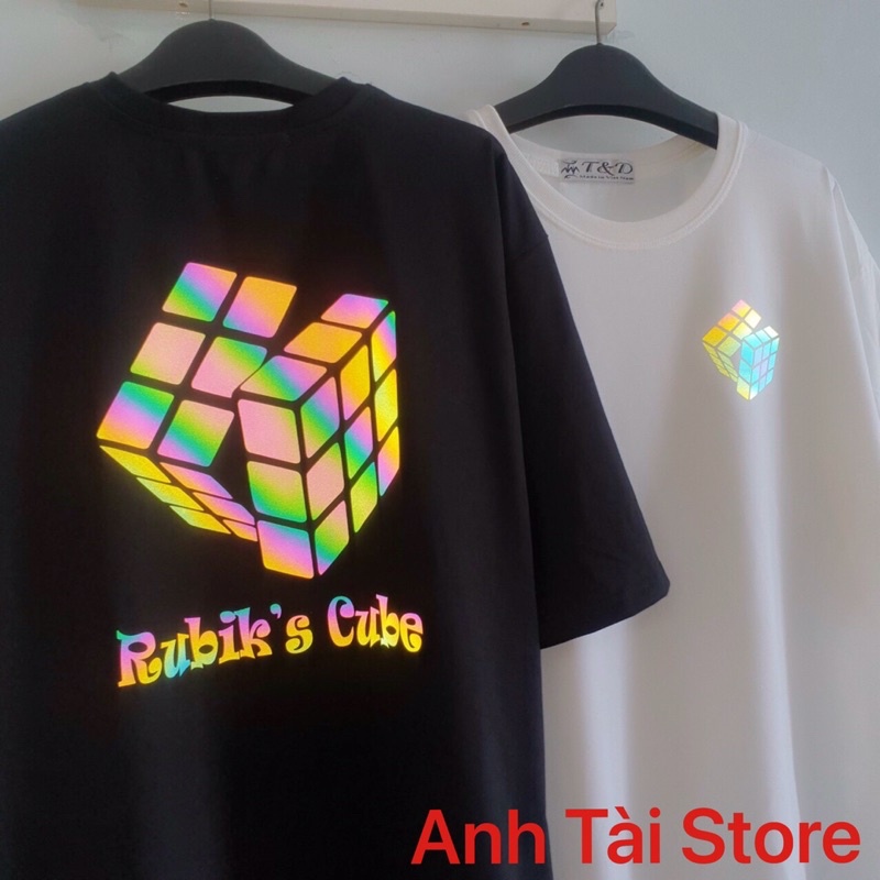 Áo thun tay lỡ phông Unisex nam nữ Cotton oversize đến 75kg form rộng Rubiks Cube ATP 01 | WebRaoVat - webraovat.net.vn